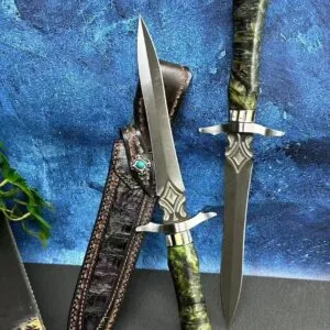 HikingElements Collectible Handcrafted Wootz Steel Dirk Fixed Blade Hunting Dagger