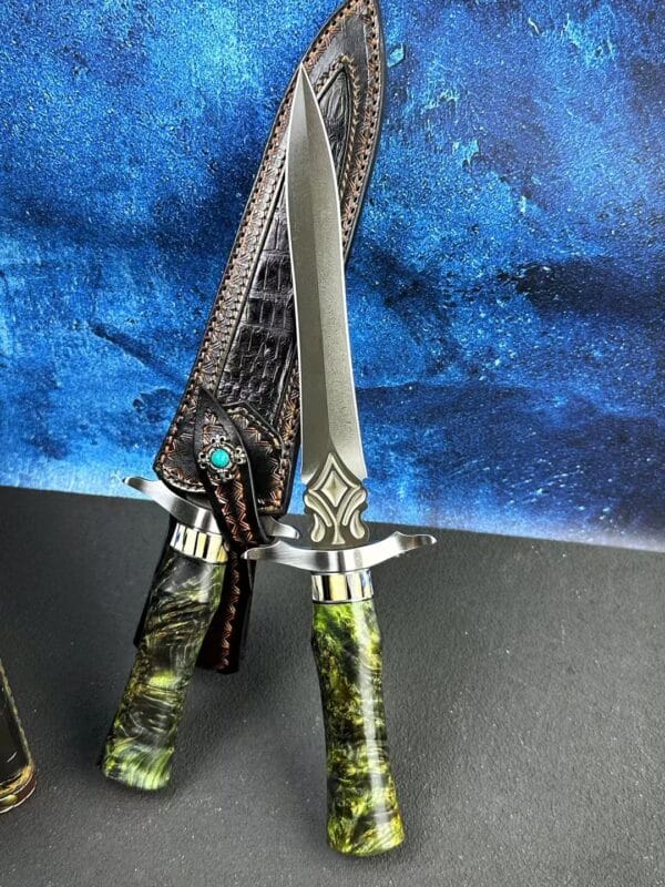 HikingElements Collectible Handcrafted Wootz Steel Dirk Fixed Blade Hunting Dagger