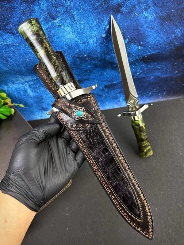 HikingElements Collectible Handcrafted Wootz Steel Dirk Fixed Blade Hunting Dagger