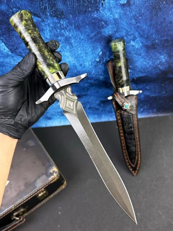 HikingElements Collectible Handcrafted Wootz Steel Dirk Fixed Blade Hunting Dagger