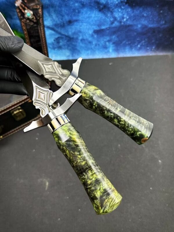 HikingElements Collectible Handcrafted Wootz Steel Dirk Fixed Blade Hunting Dagger