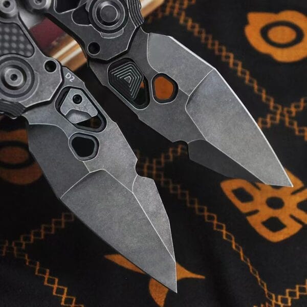Custom Knife Factory Folding Knife D2 Steel Blade Tactical Hunting Pocket Clip