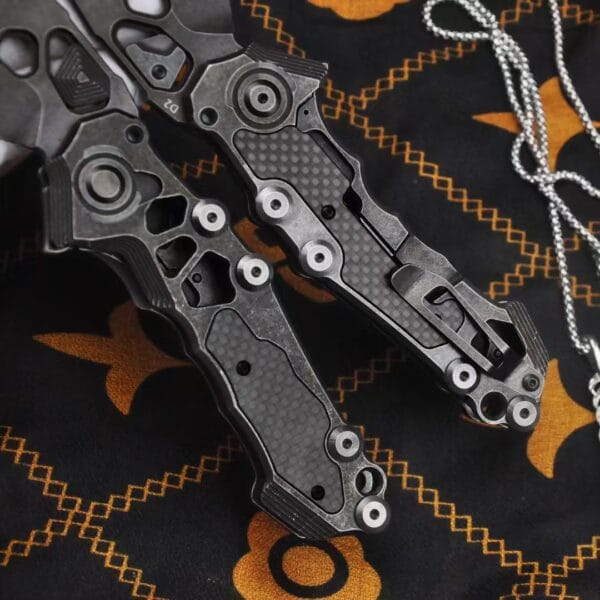 Custom Knife Factory Folding Knife D2 Steel Blade Tactical Hunting Pocket Clip