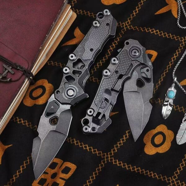Custom Knife Factory Folding Knife D2 Steel Blade Tactical Hunting Pocket Clip