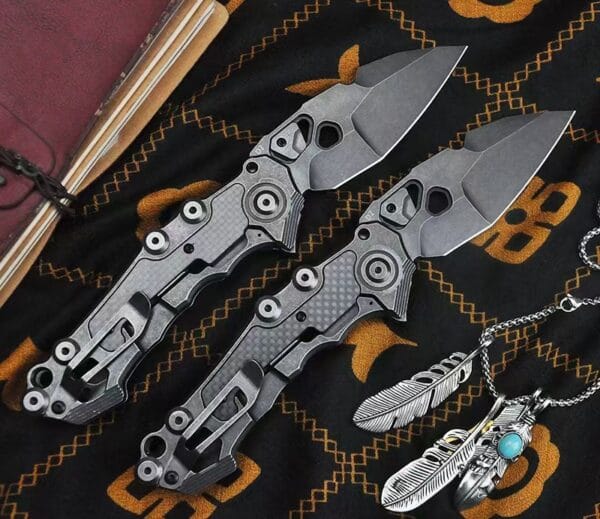 Custom Knife Factory Folding Knife D2 Steel Blade Tactical Hunting Pocket Clip
