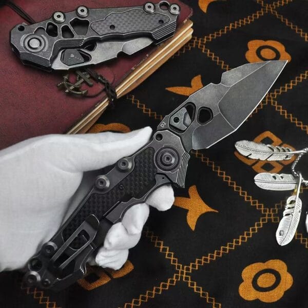 Custom Knife Factory Folding Knife D2 Steel Blade Tactical Hunting Pocket Clip