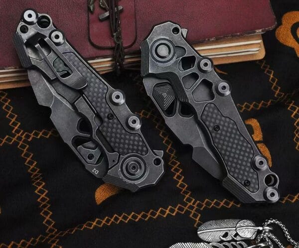 Custom Knife Factory Folding Knife D2 Steel Blade Tactical Hunting Pocket Clip