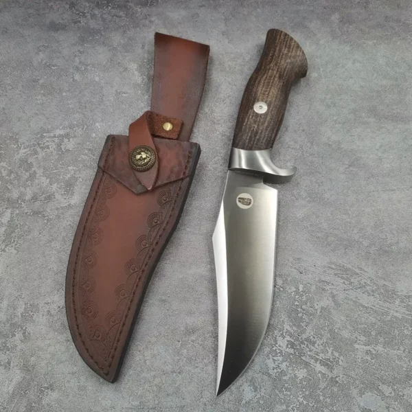 DC53 Steel Fixed Blade Tactical Knife with Linen Handle - HikingElements