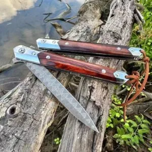 Damascus Steel VG10 Blade Folding Knife Wooden Handle Ball Bearing Camping Portable Hunting Knife Outdoor EDC Tool