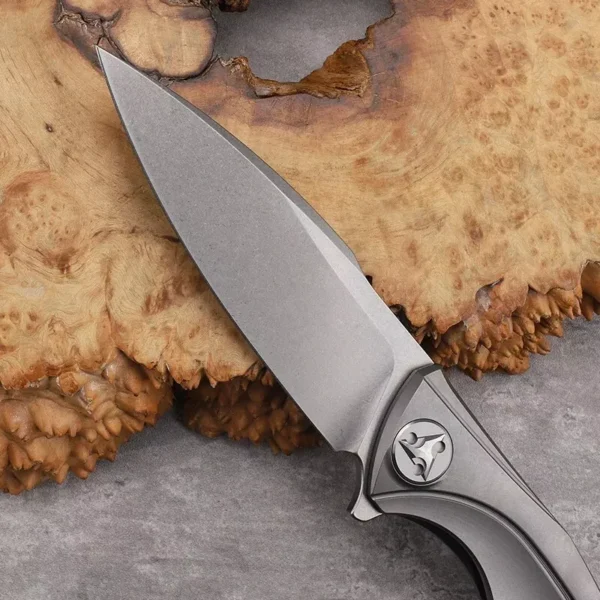 Drop Point Folding Knife with M390 Powder Steel Blade and Titanium Handle - HikingElements