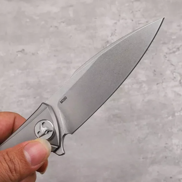 Drop Point Folding Knife with M390 Powder Steel Blade and Titanium Handle - HikingElements