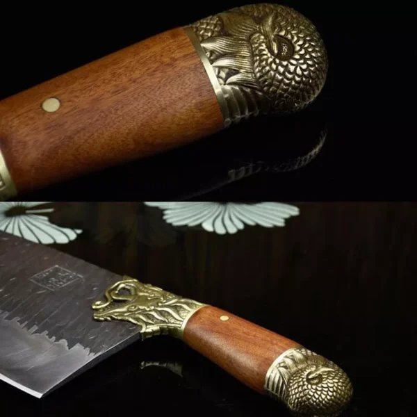 9-inch chef butcher knife showcasing the sharp blade and craftsmanship - Hikingelements