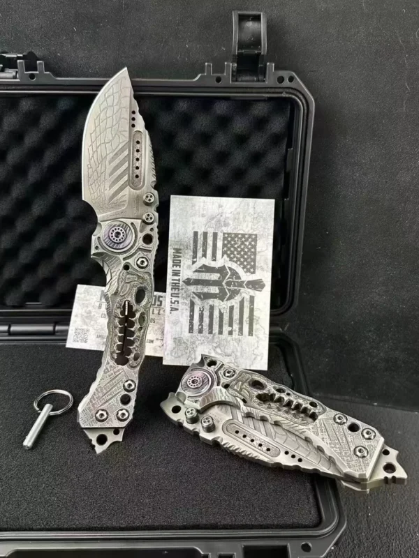 Miller T1 Heavy Tactical Folding Knife by HikingElements - Rugged Survival Tool.