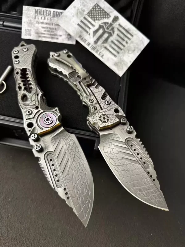 Miller T1 Heavy Tactical Folding Knife by HikingElements - Rugged Survival Tool.