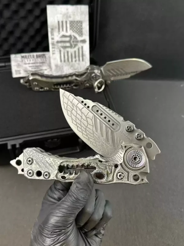 Miller T1 Heavy Tactical Folding Knife by HikingElements - Rugged Survival Tool.