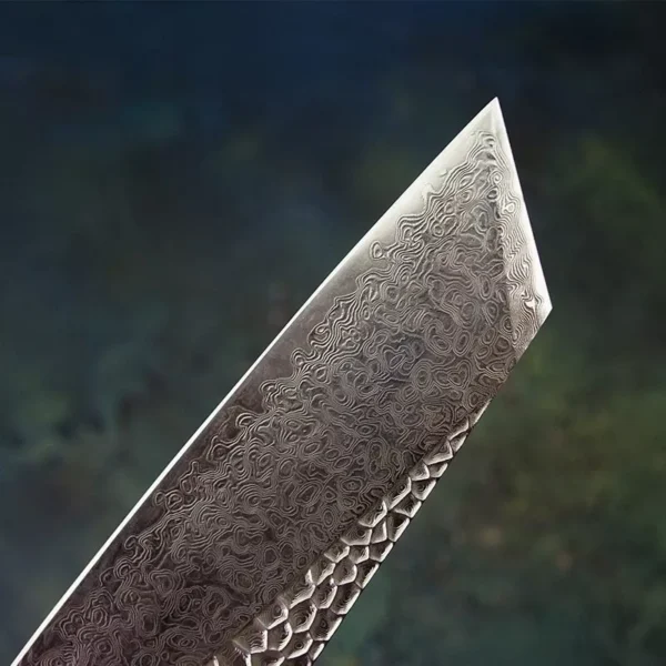 Japanese-style VG10 Damascus steel Santoku knife for chefs - HikingElements