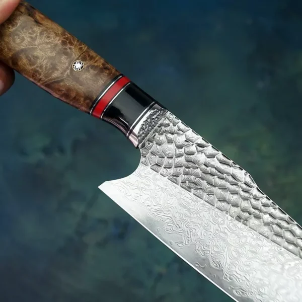 Japanese-style VG10 Damascus steel Santoku knife for chefs - HikingElements