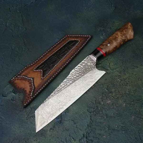 Japanese-style VG10 Damascus steel Santoku knife for chefs - HikingElements
