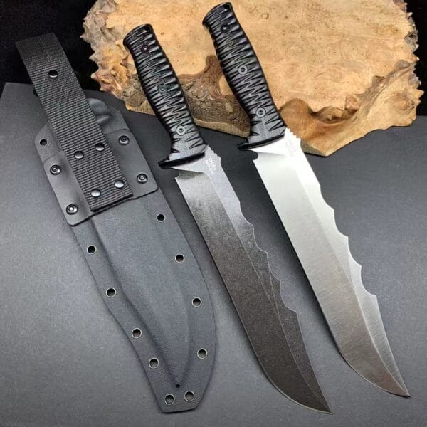HikingElements M390 Blade Folding Knife with Ball Bearing, Titanium Clip, and Wood Handle