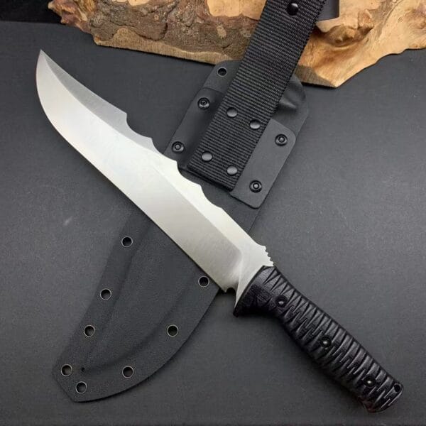 HikingElements M390 Blade Folding Knife with Ball Bearing, Titanium Clip, and Wood Handle