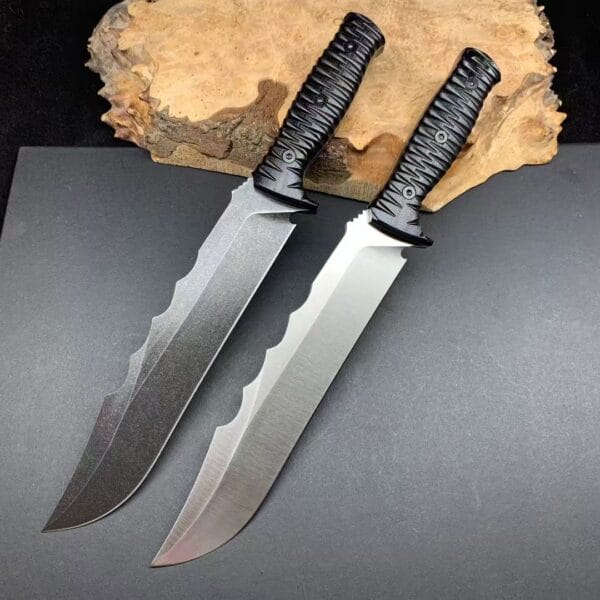 HikingElements M390 Blade Folding Knife with Ball Bearing, Titanium Clip, and Wood Handle