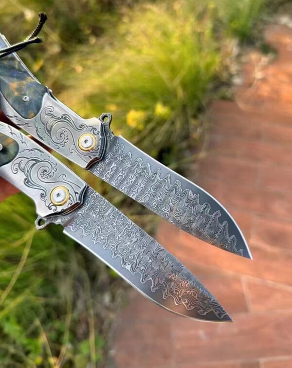 Japanese VG10 Damascus Folding Pocket Knife with Wood Handle and Clip - HikingElements