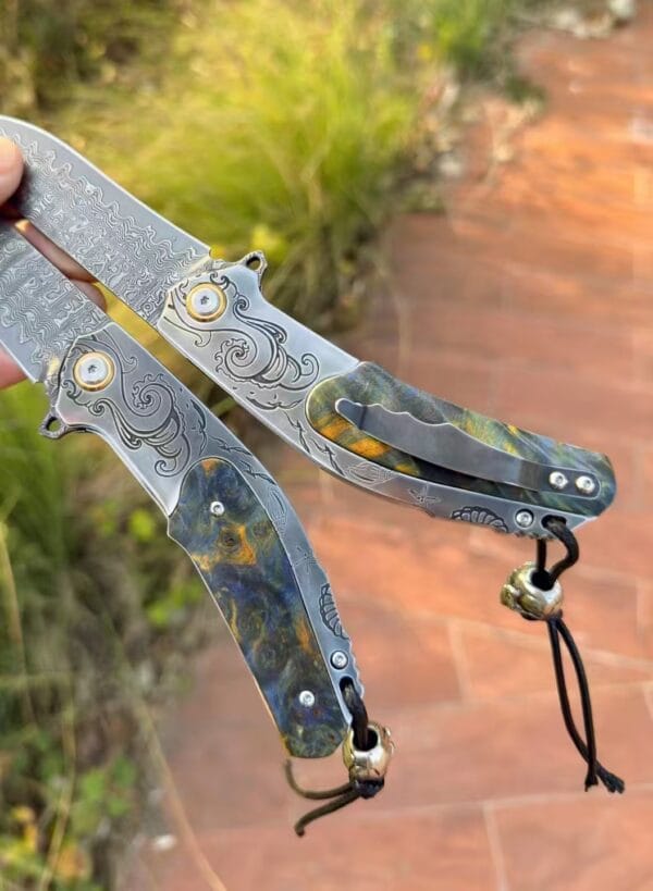 Japanese VG10 Damascus Folding Pocket Knife with Wood Handle and Clip - HikingElements