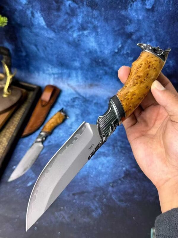 HikingElements Handmade SKD-11 Steel Fixed Blade Knife - Captain Jack Pirate Design Collectible Outdoor Knife