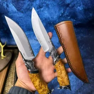 HikingElements Handmade SKD-11 Steel Fixed Blade Knife - Captain Jack Pirate Design Collectible Outdoor Knife