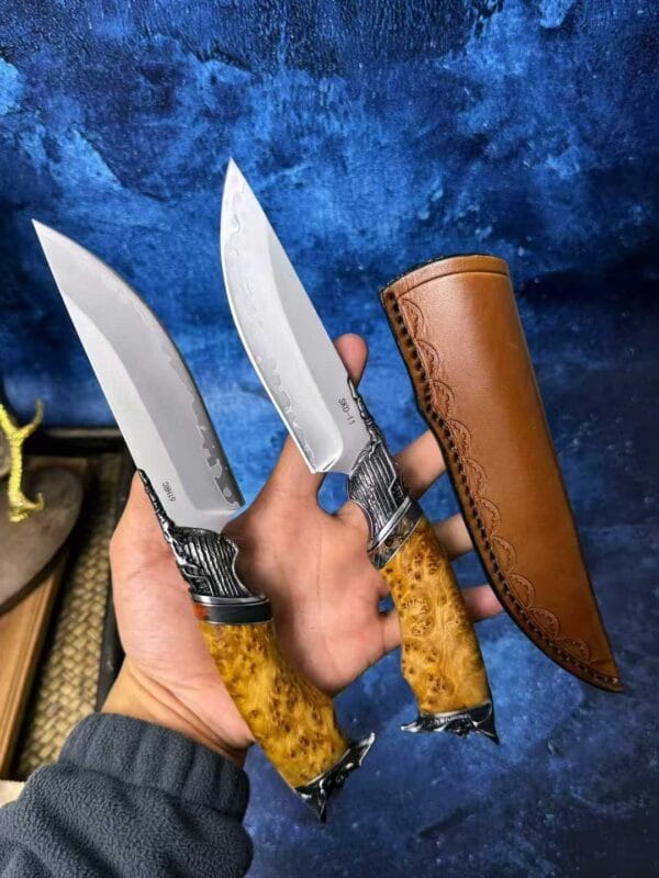 HikingElements Handmade SKD-11 Steel Fixed Blade Knife - Captain Jack Pirate Design Collectible Outdoor Knife
