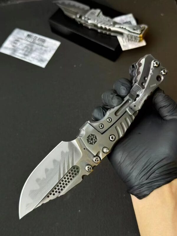 Z-Wear Powder Steel Folding Tactical Knife with TC4 Titanium - HikingElements