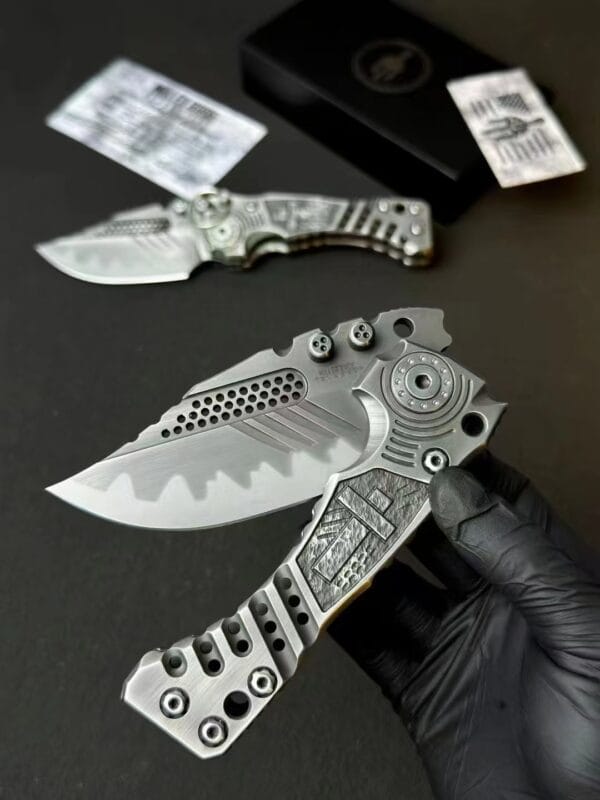 Z-Wear Powder Steel Folding Tactical Knife with TC4 Titanium - HikingElements
