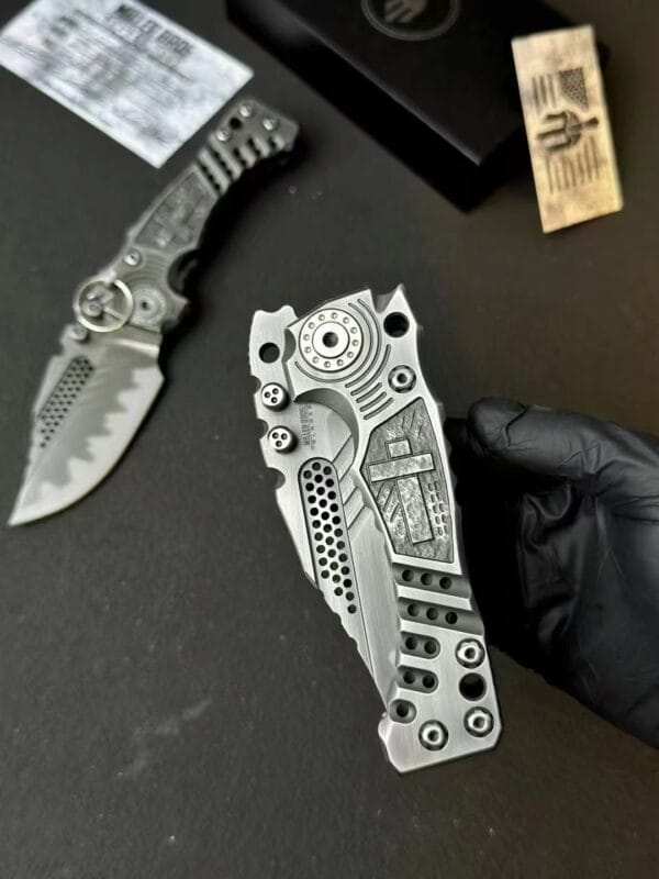 Z-Wear Powder Steel Folding Tactical Knife with TC4 Titanium - HikingElements
