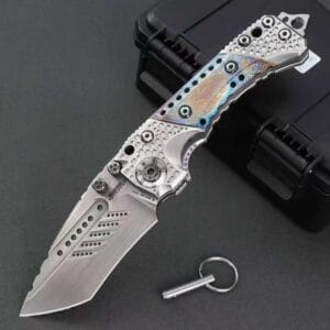 Miller Bros Blades T-1 Z-Wear Folding Knife with White Timascus Inlays - HikingElements