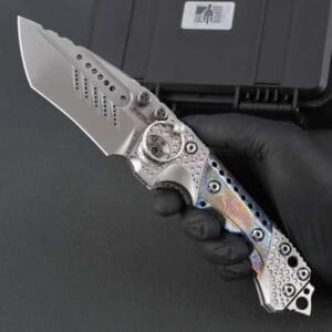 Miller Bros Blades T-1 Z-Wear Folding Knife with White Timascus Inlays - HikingElements