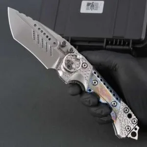 Miller Bros Blades T-1 Z-Wear Folding Knife with White Timascus Inlays - HikingElements