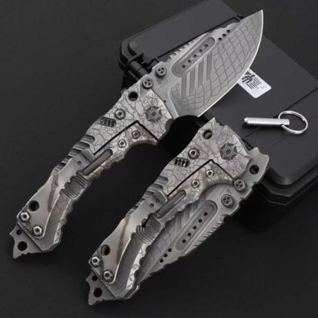 Miller T1 Heavy Tactical Folding Knife by HikingElements - Rugged Survival Tool.