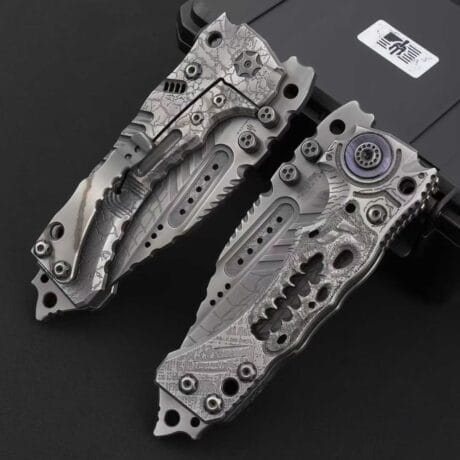 Miller T1 Heavy Tactical Folding Knife by HikingElements - Rugged Survival Tool.