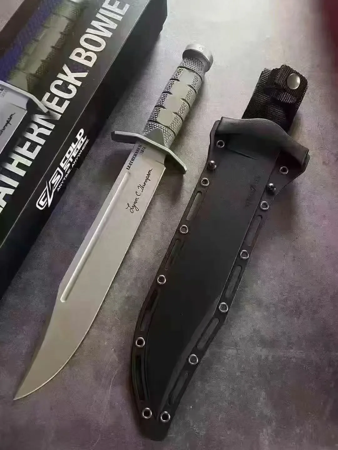 Cold Steel Leatherneck USMC Survival Knife Lynn Thompson Signed - HikingElements