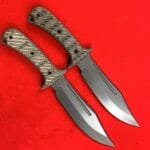 RMJ Tactical Jungle Combat Fixed Blade Knife with Gray Tungsten Blade and Black G10 Handle - HikingElements
