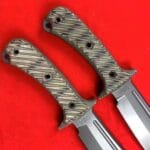 RMJ Tactical Jungle Combat Fixed Blade Knife with Gray Tungsten Blade and Black G10 Handle - HikingElements