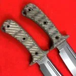 RMJ Tactical Jungle Combat Fixed Blade Knife with Gray Tungsten Blade and Black G10 Handle - HikingElements