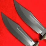 RMJ Tactical Jungle Combat Fixed Blade Knife with Gray Tungsten Blade and Black G10 Handle - HikingElements